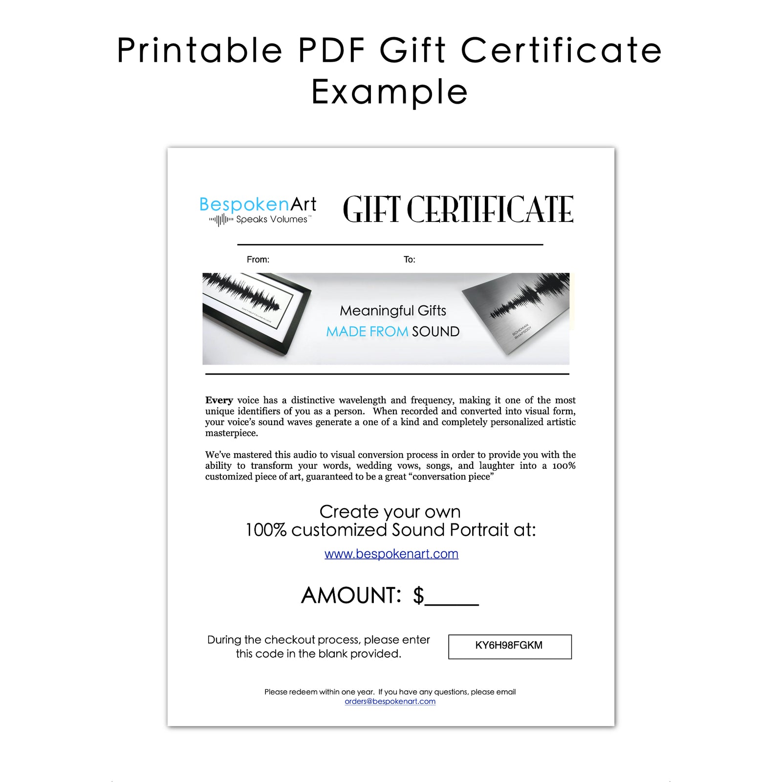 Bespoken Art Gift Card